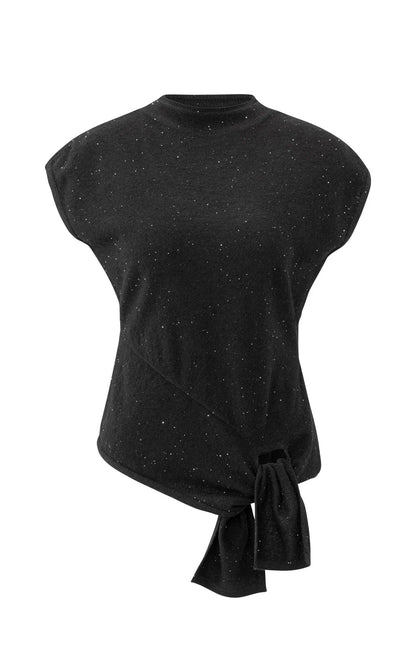 YAYA Cap Sleeve Sequin Sweater