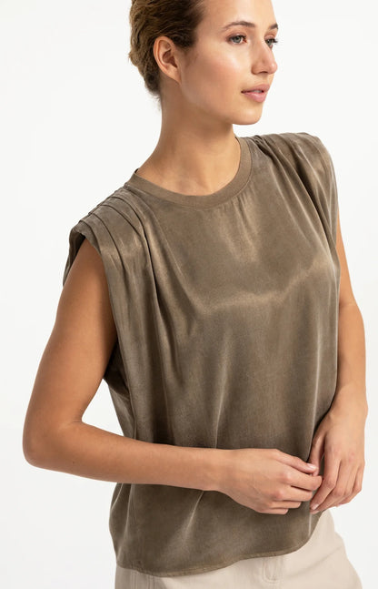 YAYA Sleeveless Top With Pleats