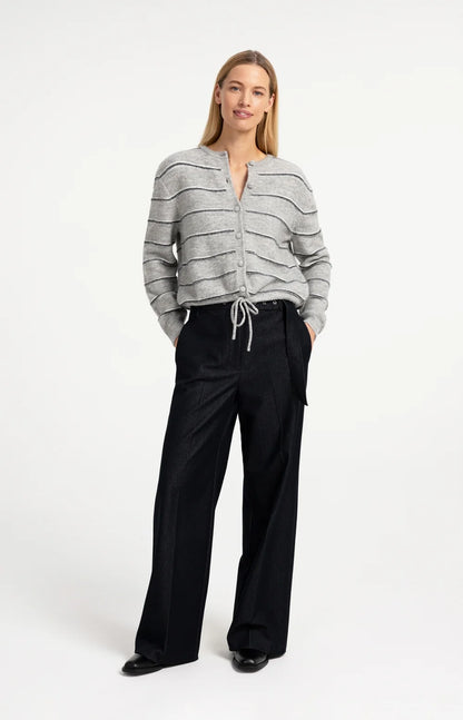YAYA Knit Striped Cardigan