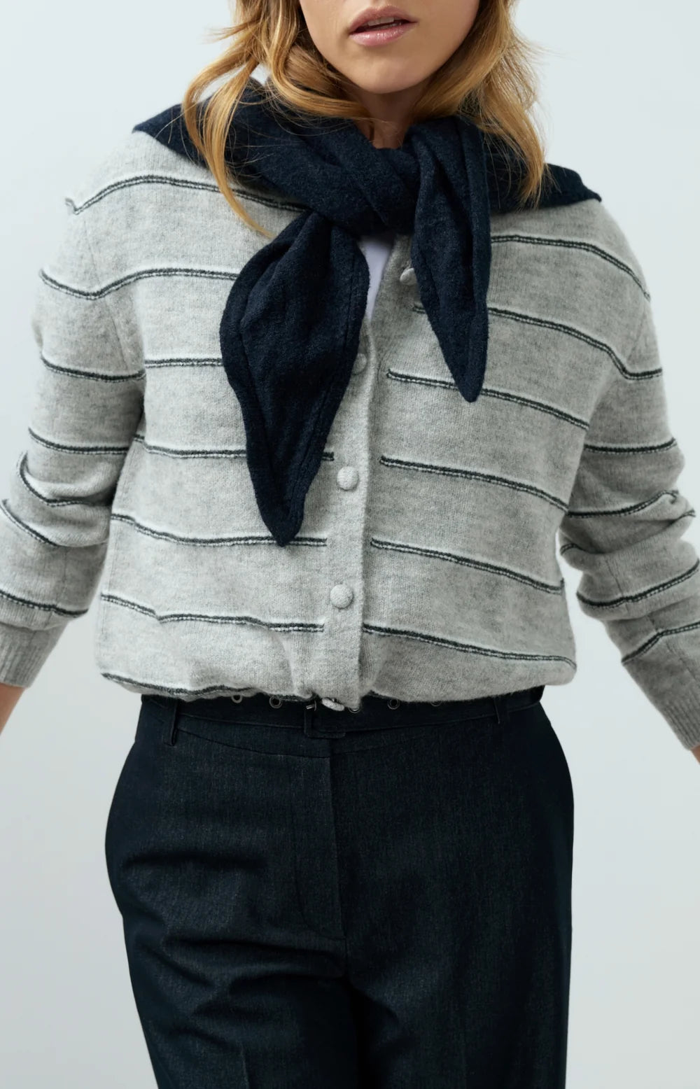 YAYA Knit Striped Cardigan