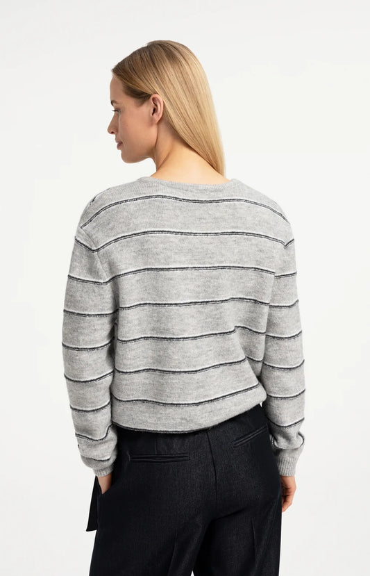 YAYA Knit Striped Cardigan