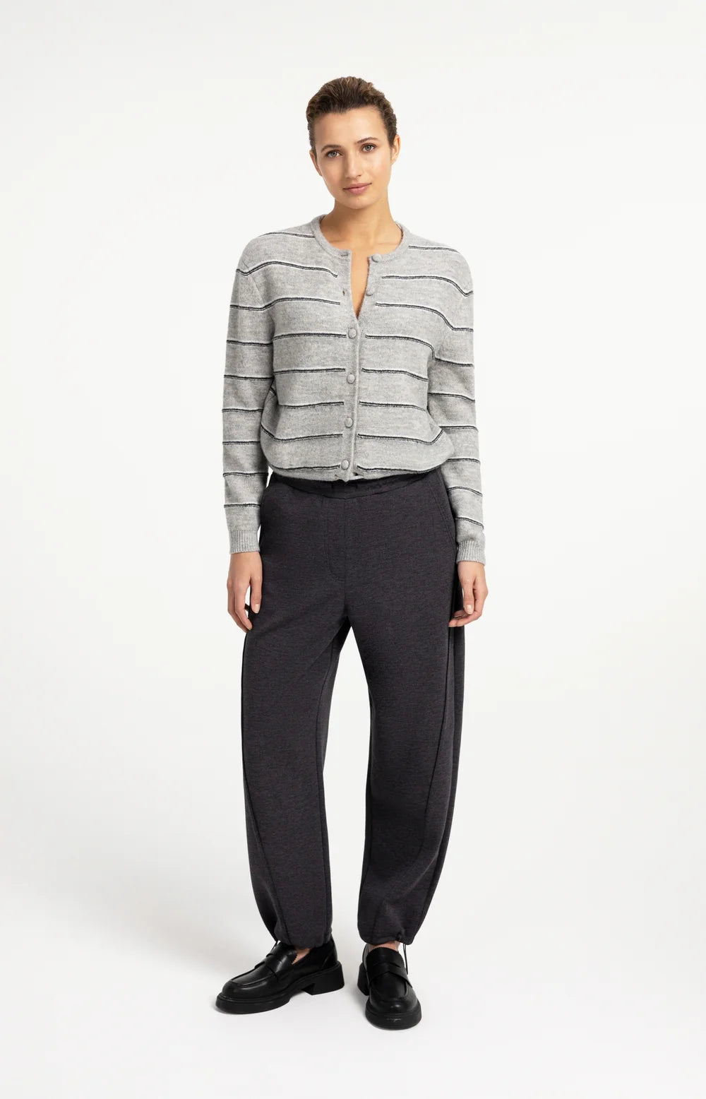 YAYA Knit Striped Cardigan