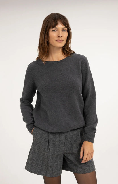 YAYA Sweater with Button Scarf