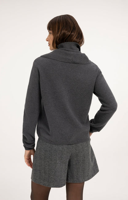 YAYA Sweater with Button Scarf