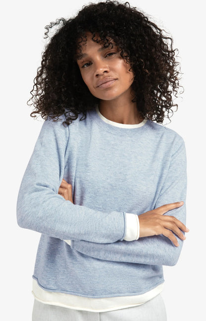 YAYA Double Layer Contrast Sweater