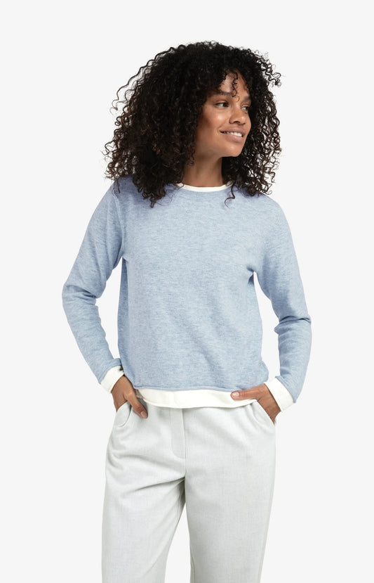 YAYA Double Layer Contrast Sweater