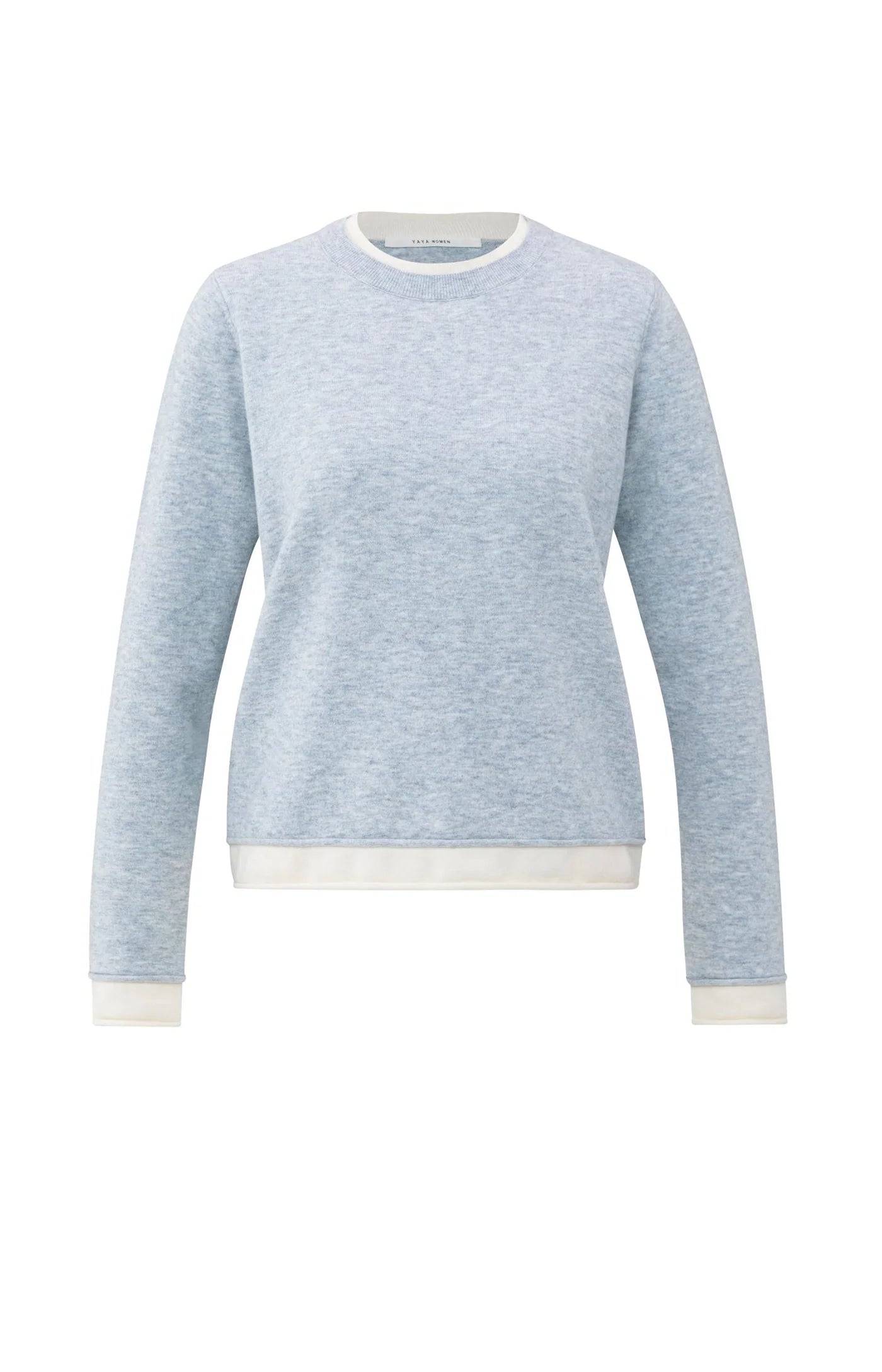 YAYA Double Layer Contrast Sweater