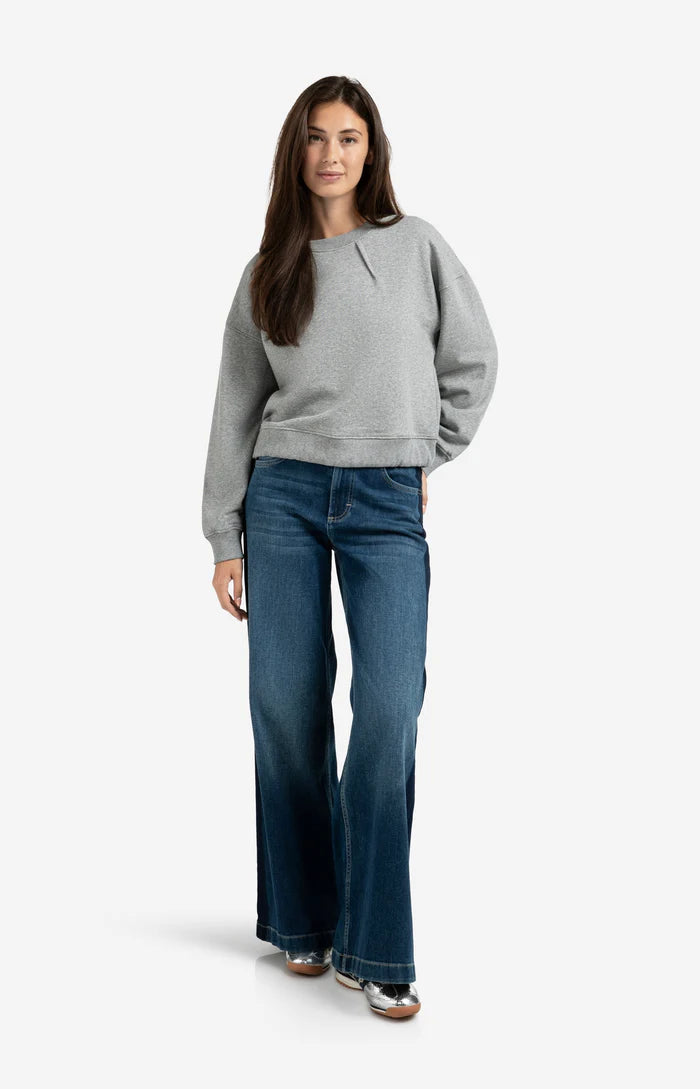 YAYA Sweatshirt with Pleated Neckline