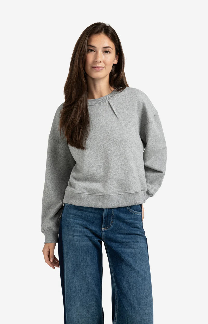 YAYA Sweatshirt with Pleated Neckline