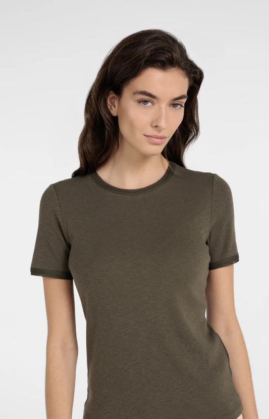 YAYA T-shirt with Mesh Edge Details