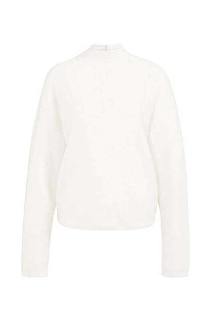 YAYA Textured Mock Neck Sweater with Buttons