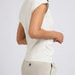 YAYA Cap Sleeve Top with Ruched Sides