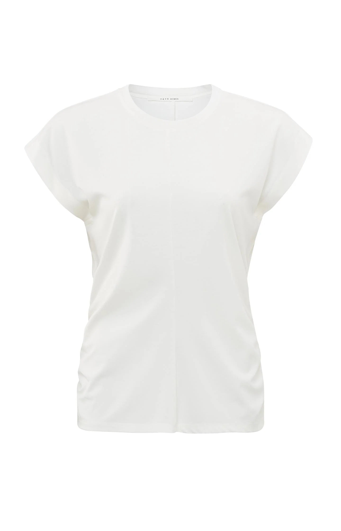 YAYA Cap Sleeve Top with Ruched Sides