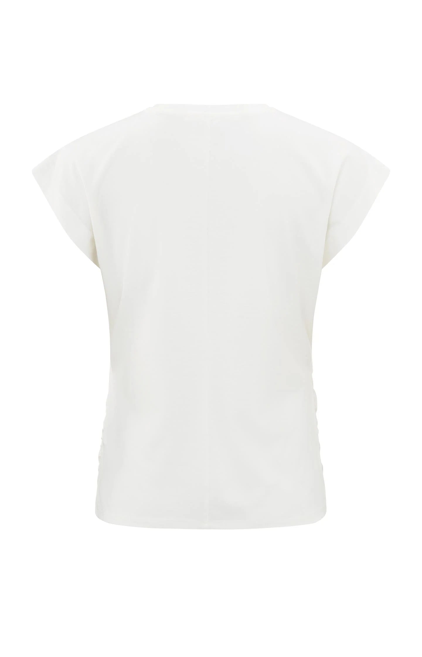 YAYA Cap Sleeve Top with Ruched Sides