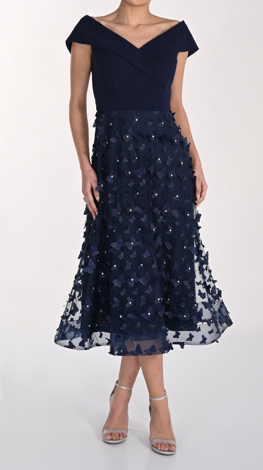 Frank Lyman Sparkle Applique Midi Dress