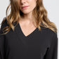 YAYA V-Neck Top with Pleated Sleeve