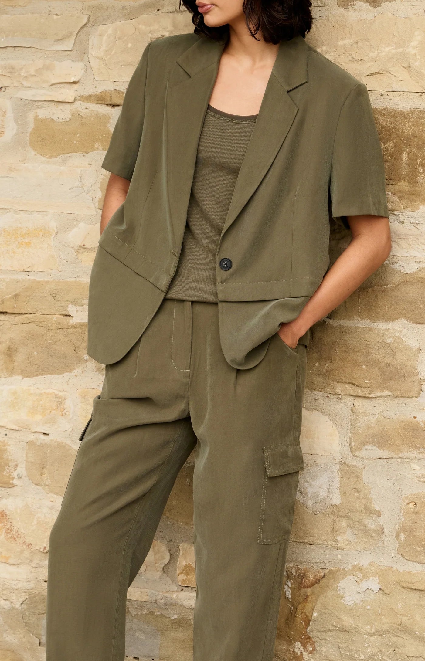 YAYA Shortsleeve Blazer with Detachable Bottom
