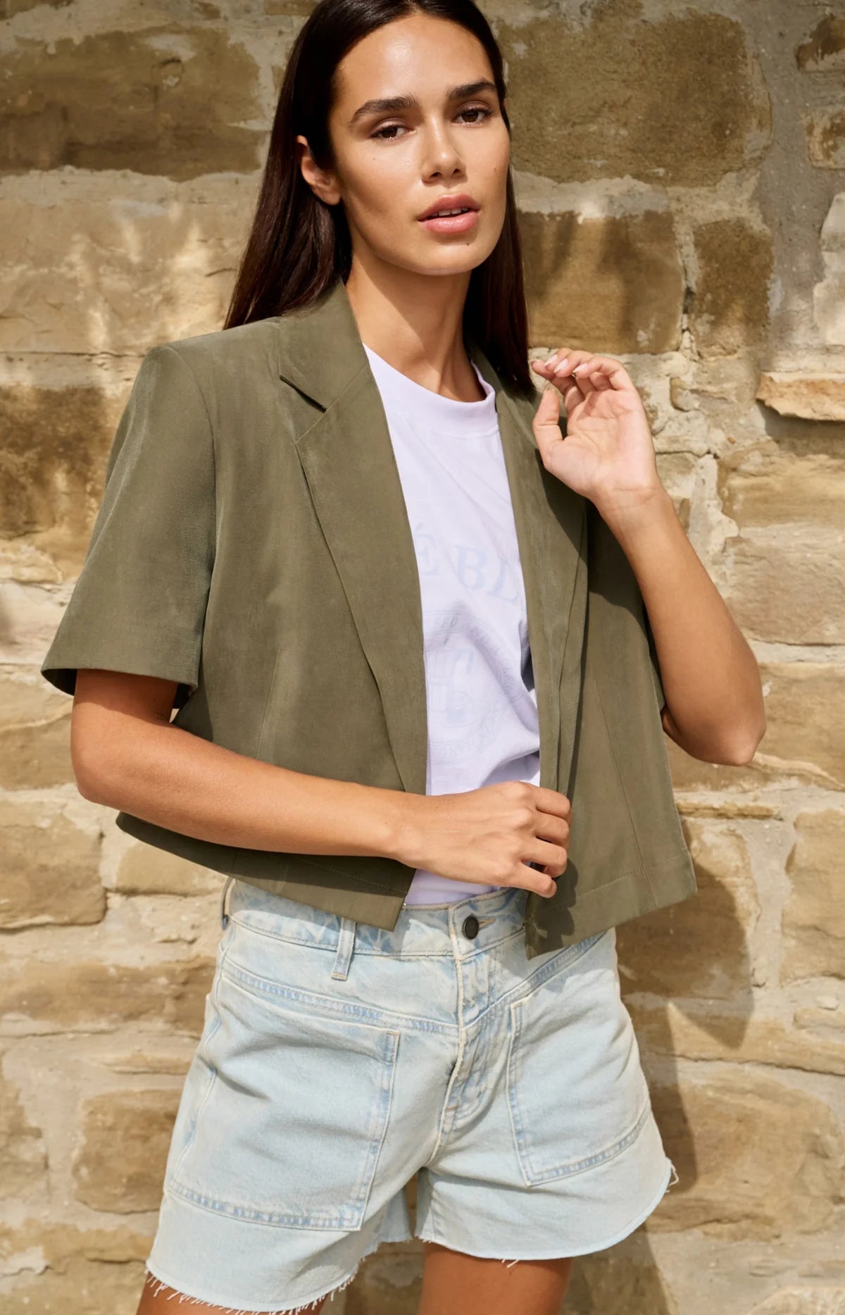 YAYA Shortsleeve Blazer with Detachable Bottom