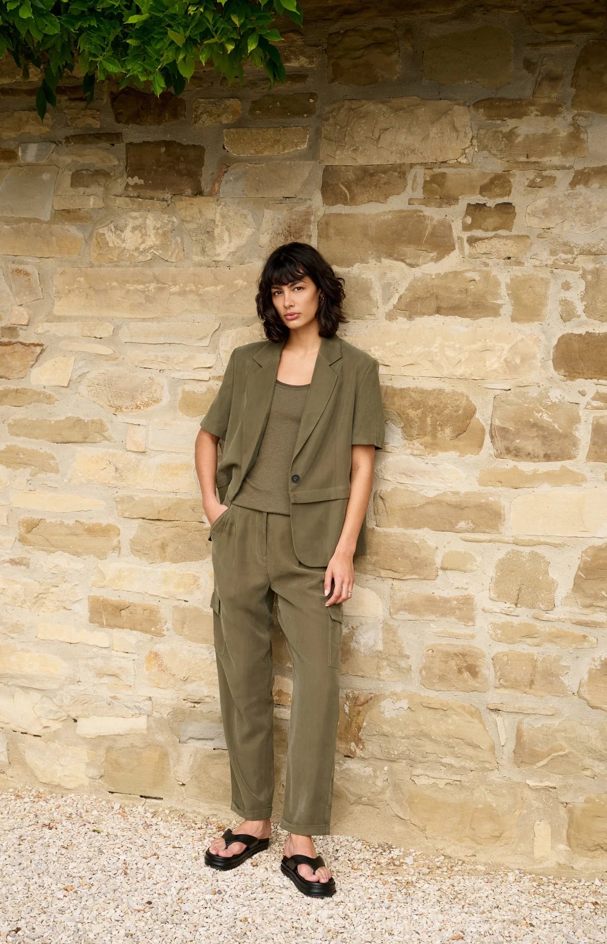 YAYA Shortsleeve Blazer with Detachable Bottom