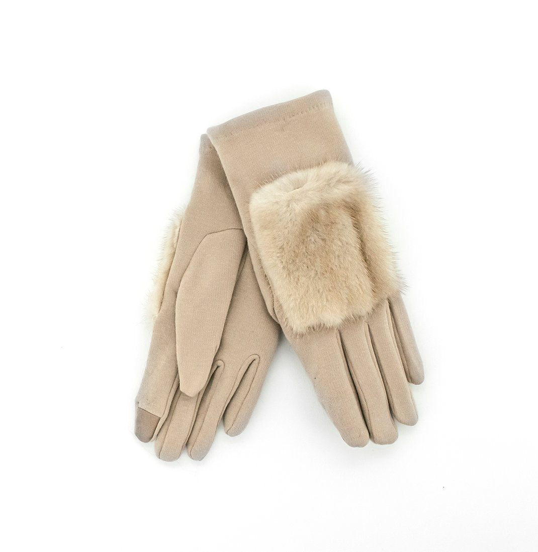 Mitchie's Woven Gloves with Fur
