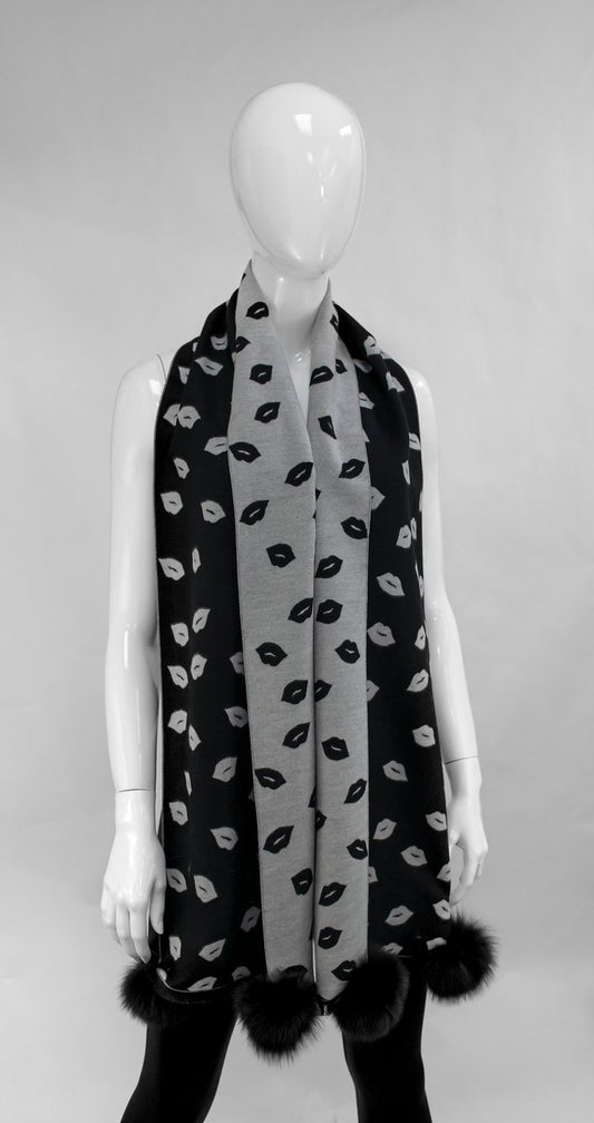 Mitchie's Lips Print Scarf